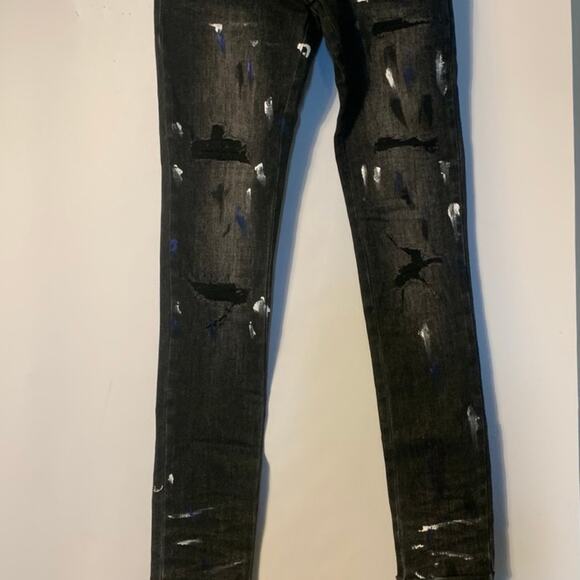 Si Tu Veux Superstack Black Wash Mens Jeans Size 34 - Picture 1 of 11